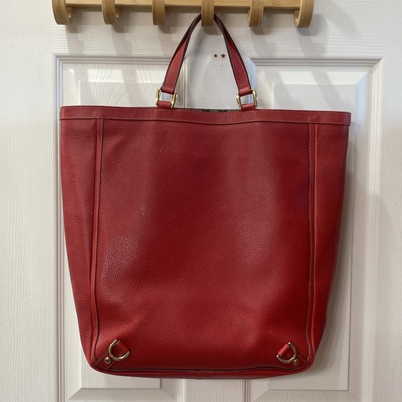 Gucci Deep Red Leather with Interior Logo Rim Tote - Picture 5 of 12